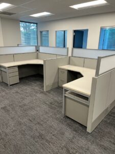 Herman Miller cubicles 6'x6' and 53" high with glass
